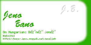 jeno bano business card